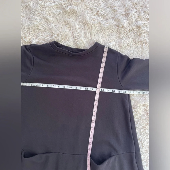 Urban by alembika sweatshirt midi dress front pockets cotton long sleeve black 2 - Picture 10 of 10